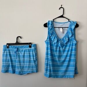 Blue Striped Women's Sleepwear Set